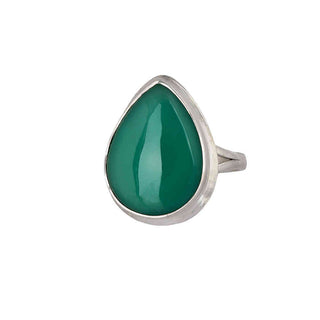 NATURAL AQUA CHALCEDONY GEMSTONE RING WITH 925 STEALING SILVER By HARSHITA JEWELLERY