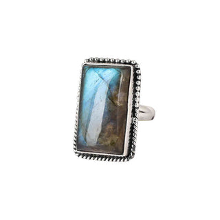 LABRADORITE BIRTHSTONE RING 925 STEALING SILVER RING By HARSHITA JEWELLERY