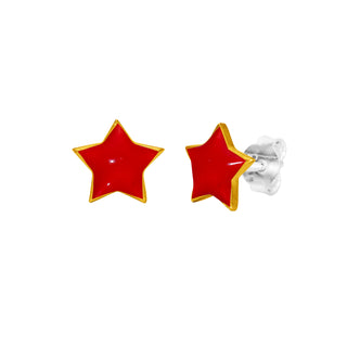 Kids Enamel Star Stud Earrings By Harshita Jewellery