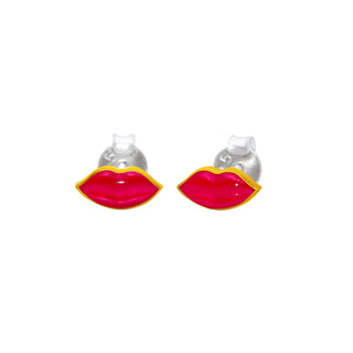 Kids Enamel Lips Stud Earrings By Harshita Jewellery