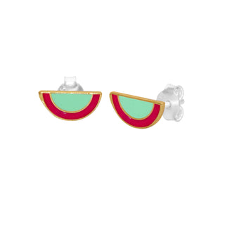 Kids Enamel Half Circle Stud Earrings By Harshita Jewellery