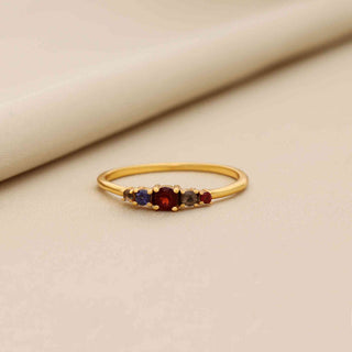 MULTI STONE RING, ROUND SHAPE GEMSTONE, 925 STERLING SILVER, DECORATED WITH DEDICATED WOMEN JEWELRY