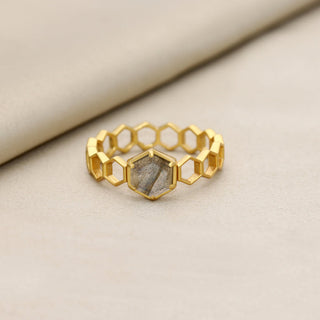 HEXAGON LABRADORITE RING GEMSTONE 925 STEALING SILVER RING, DECORATED WITH DEDICATED WOMEN JEWELRY