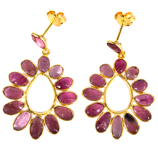 Multi Tourmaline GOLD PLATED EARRING BEST FOR WOMEN'S AND GIRLS By Harshita Jewellery
