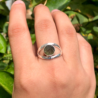 Moldavite Ring,925 Solid Sterling Silver Ring, Raw Stone Moldavite, Genuine Czech Republic Moldavite Gemstone Ring, Gift For Mom