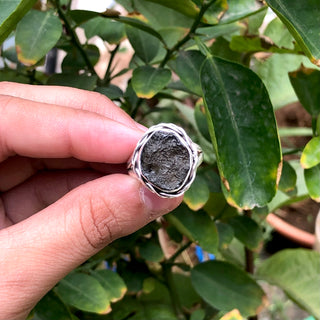 Moldavite Ring,925 Solid Sterling Silver Ring, Raw Stone Moldavite, Genuine Czech Republic Moldavite Gemstone Ring, Gift For Mom