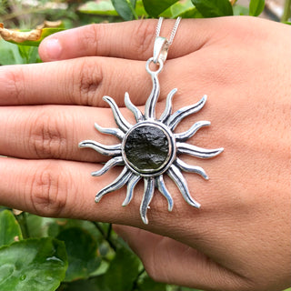 Certified Rough Moldavite Pendant, 925 Solid Sterling Silver Handmade Designer Pendant, 100% Natural Moldavite Gemstone Pendant Gift For Her
