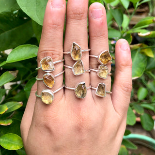 Natural Raw Citrine Ring, 925 Sterling Silver Ring, Uncut Gemstone Ring, Raw Gemstone Ring, Gift For Mom