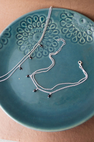 Black Bead Charms Anklet By Harshita Jewellery