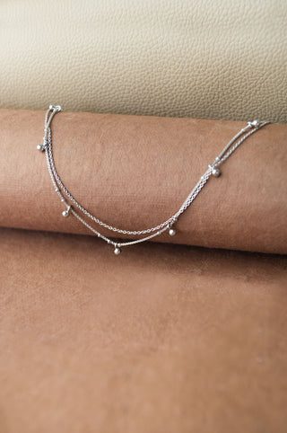 Tiny Little Ball Charms Anklet By Harshita Jewellery