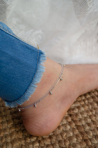 Tiny Little Ball Charms Anklet By Harshita Jewellery