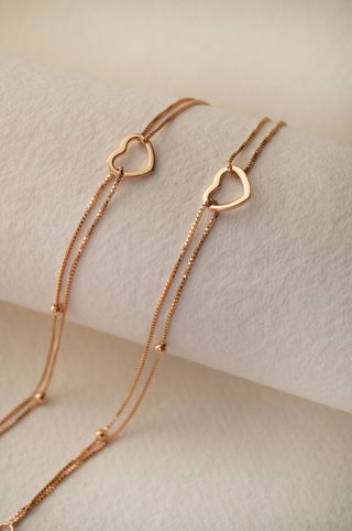 Halo Heart Rose Gold Plated Anklet By Harshita Jewellery