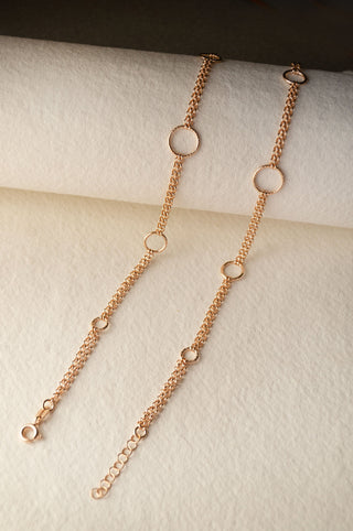 Circles With Circles Rose Gold Plated Anklet By Harshita Jewellery