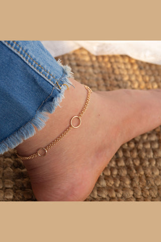 Circles With Circles Rose Gold Plated Anklet By Harshita Jewellery