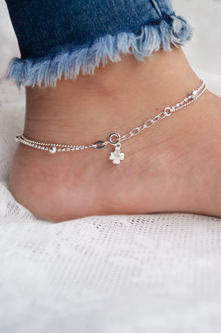 Station Beads Two Layer Anklet By Harshita Jewellery