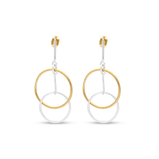 TWO TONE STYLE EARRING, 925 sterling Silver By Harshita Jewellery