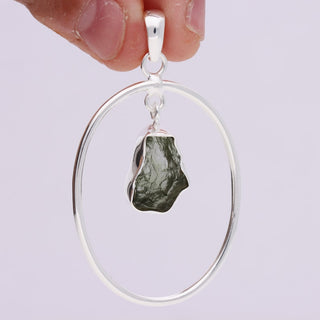 Authentic Raw Moldavite Pendant For Girls 925 Sterling Silver Jewelry