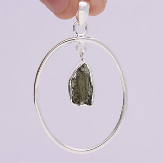 Authentic Raw Moldavite Pendant For Girls 925 Sterling Silver Jewelry