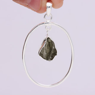 Authentic Raw Moldavite Pendant For Girls 925 Sterling Silver Jewelry