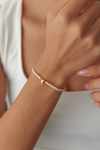 Pearl Bracelet Gold Heart Love Charm Bracelet For women