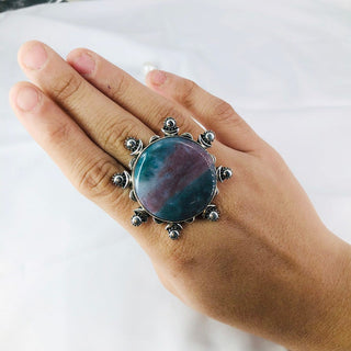 Moss Agate Gemstone Ring By Harshita Jewellery