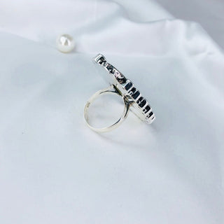 Pink Opal, Amazonite & Atlantisite Stichtite Ring By Harshita Jewellery