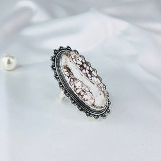 Natural Wild Horse magnesite Gemstone Ring By Harshita Jewellery