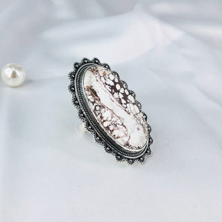 Natural Wild Horse magnesite Gemstone Ring By Harshita Jewellery