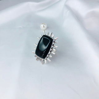 Natural Black Onyx Ring By Harshita Jewellery