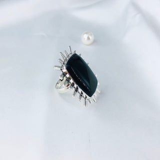 Natural Black Onyx Ring By Harshita Jewellery