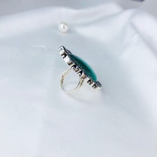 Natural Amethyst, Garnet & Green Onyx Ring By Harshita Jewellery