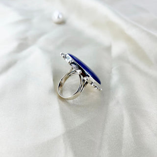 Natural Lapis Lazuli Gemstone Ring By Harshita Jewellery