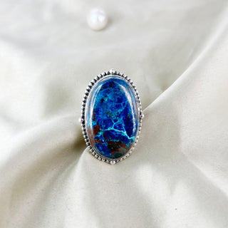 Natural Shattuckite Gemstone Ring By Harshita Jewellery