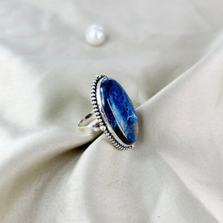 Natural Shattuckite Gemstone Ring By Harshita Jewellery