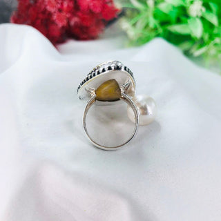 Natural Bumble Bee Jasper Ring By Harshita Jewellery