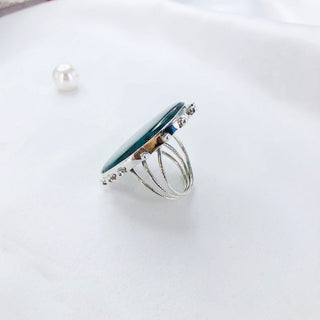 Natural Moss Agate Ring By Harshita Jewellery