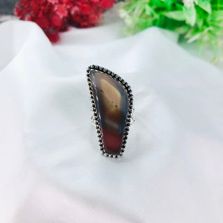 Natural Designer Botswana Agate Ring By Harshita Jewellery