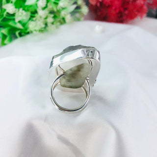 Natural Raw Rainbow Moonstone Ring By Harshita Jewellery