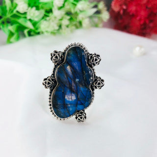 Natural labradorite Gemstone ring By Harshita Jewellery