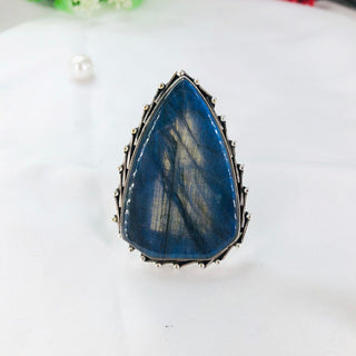Natural Labradorite Ring By Harshita Jewellery