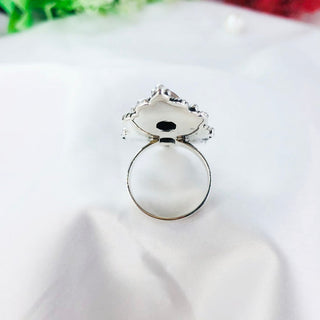 Natural Three Stone Rose Quartz Ring By Harshita Jewellery