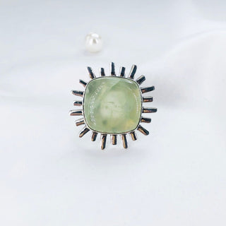 Natural Prehnite Ring By Harshita Jewellery