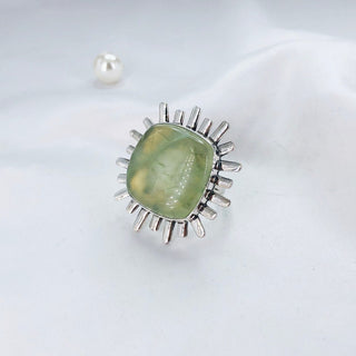 Natural Prehnite Ring By Harshita Jewellery