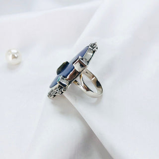 Natural Lapis Lazuli, Amazonite, Garnet & Citine Ring By Harshita Jewellery