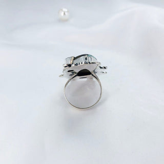 Natural Turquoise, Apatite & Blue Topaz Ring By Harshita Jewellery