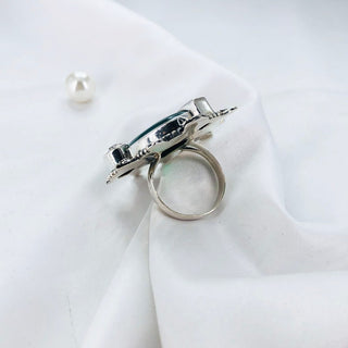 Green Onyx,Garnet & Topaz Gemstone Ring By Harshita Jewellery