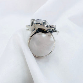 Natural Botswana Agate, Pink opal, Green onyx & Turquoise Ring By Harshita Jewellery