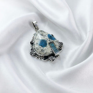 Natural Rainbow Labradorite And K2 jasper Pendant By Harshita Jewellery