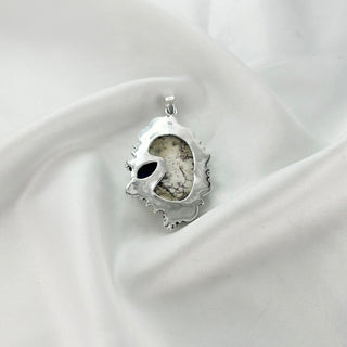 Natural Wild Horse magnesite & Rough Amethyst Pendant By Harshita Jewellery