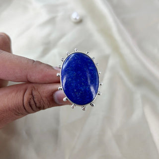 Natural Lapis Lazuli Gemstone Ring By Harshita Jewellery
